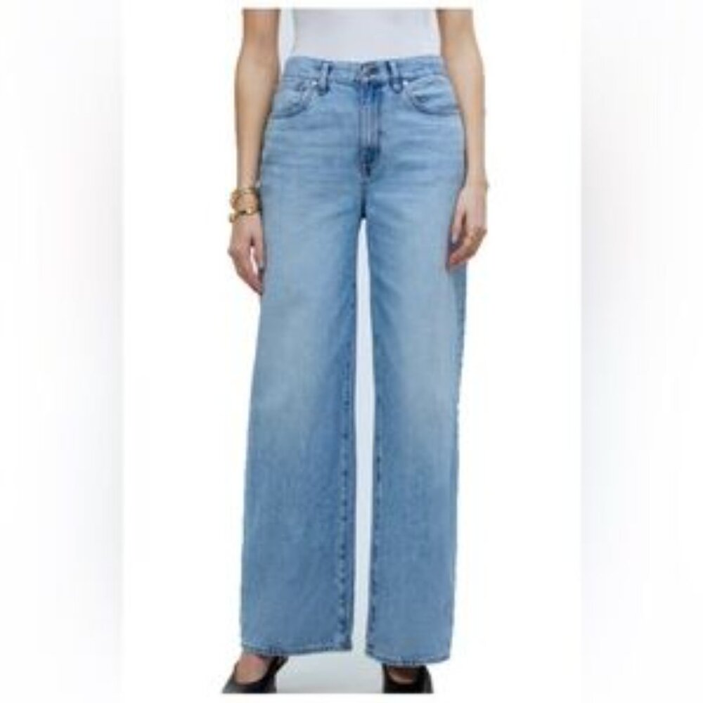 EUC Madewell Petite Superwide-Leg Jeans in Ahern Wash: Airy Denim Edition 26P